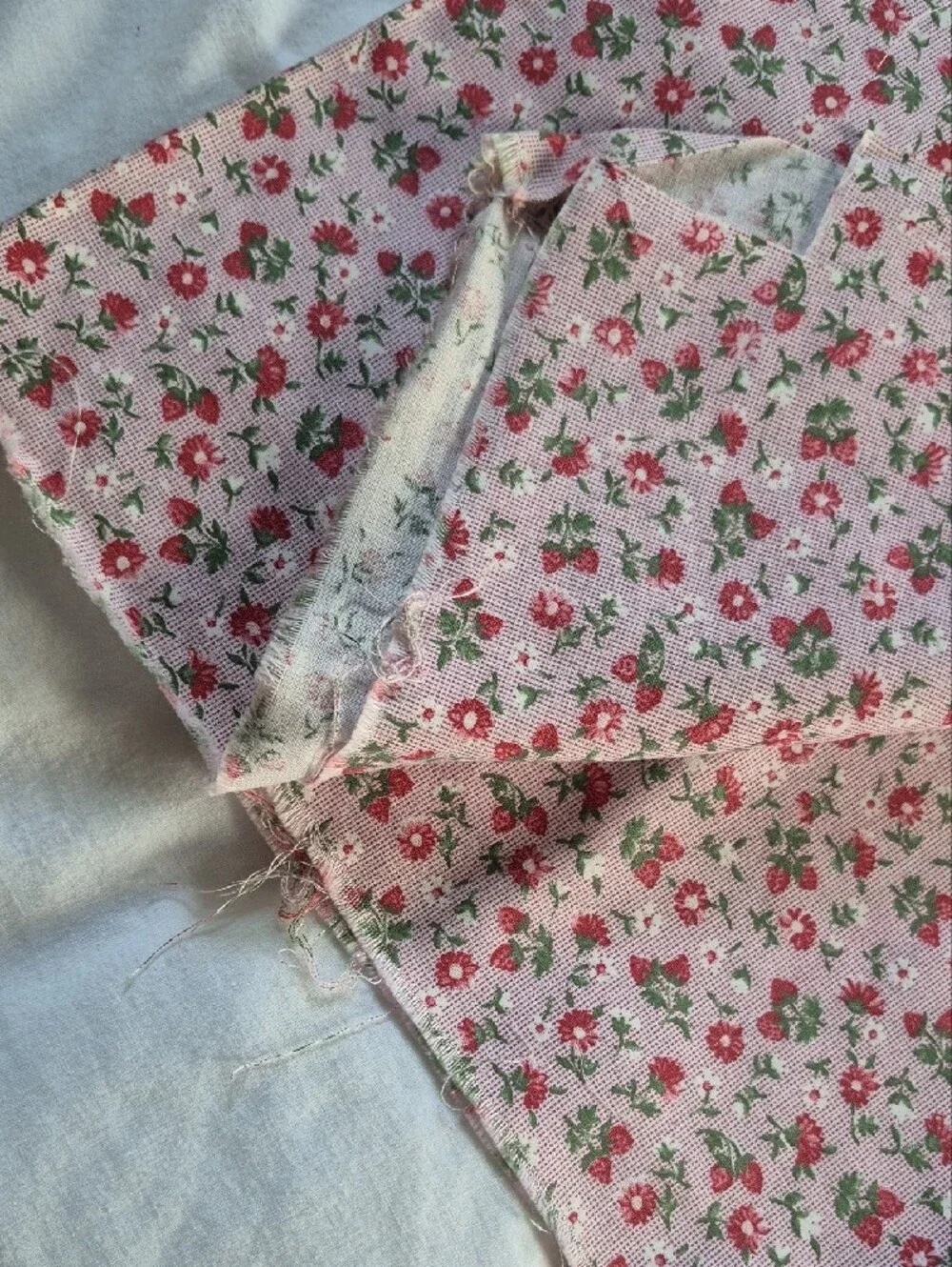 Pink Patterned Fabric Remants Set - Floral, Gingham & Dotted Styles
